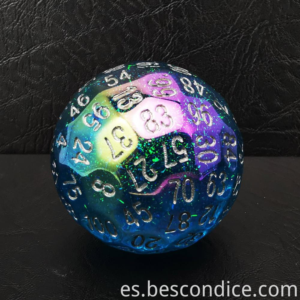 Dazzling Blue 100 Sided Game Dice 1